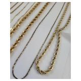 Collection of Gold Plated Necklaces and Bracelets with Decorative Accents