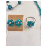 Lot of Turquoise Jewelry Necklaces, Bracelets, Earrings, and Ring