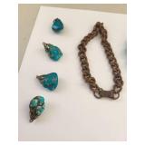 Lot of Turquoise Jewelry Necklaces, Bracelets, Earrings, and Ring