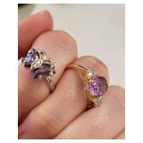 Gold and Silver Plated Amethyst Jewelry Collection - Necklaces, Earrings, Rings