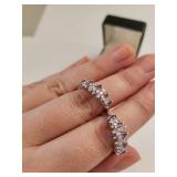 Set of 4 Sterling Silver Amethyst Rings