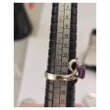 Set of 4 Sterling Silver Amethyst Rings