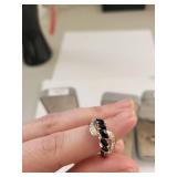 Set of 3 Sterling Silver Rings with Natural Ruby, Sapphire, and Cubic Zirconia Size 7