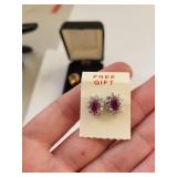 Set of Gold & Silver Plated Gemstone Rings and Earrings with Cubic Zirconia