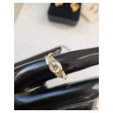 Set of Gold & Silver Plated Gemstone Rings and Earrings with Cubic Zirconia