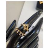 Set of Gold & Silver Plated Gemstone Rings and Earrings with Cubic Zirconia