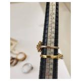 Set of Gold & Silver Plated Gemstone Rings and Earrings with Cubic Zirconia