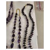 Amethyst Beaded Necklaces, Bracelets, and Earrings Set