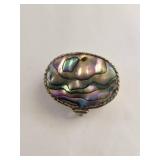 Sterling Silver Abalone Shell Small Pill Box and Pendant