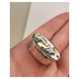 Sterling Silver Abalone Shell Small Pill Box and Pendant
