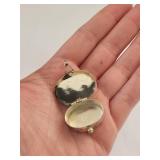 Sterling Silver Abalone Shell Small Pill Box and Pendant