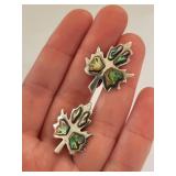 Sterling Silver Abalone Shell Screw Back Earrings