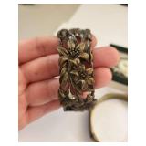 Group of 3 Brass Bracelets and Brass Unicorn Belt Buckle