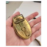 Group of 3 Brass Bracelets and Brass Unicorn Belt Buckle