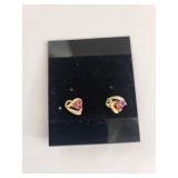 14K Gold Ruby and Diamond Earrings, 2.08 Grams