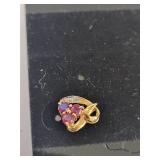 14K Gold Ruby and Diamond Earrings, 2.08 Grams