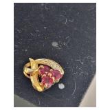 14K Gold Ruby and Diamond Earrings, 2.08 Grams