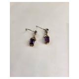Sterling Silver Amethyst Earrings and Necklace Set