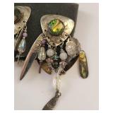 Sterling Silver Abalone Shell and Fused Glass Earrings Set
