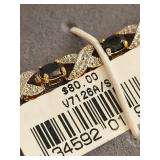 7.5 Inch Sterling Silver Gold Plated Natural Sapphire and Diamond Bracelet