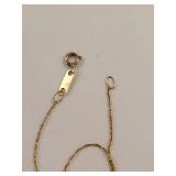 10K Gold Necklace with Diamonds, 18 Inches, 0.86 Grams