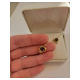 10K Gold Mystic Topaz Diamond Necklace and Earring Set, 18 Inches, 3.75 Grams