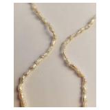 14K Gold Seed Pearl and Onyx Necklace and Earring Set