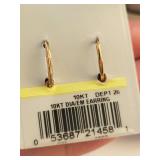 14k Gold Emerald and Diamond Earrings, 0.67 Grams