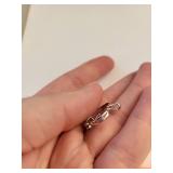 Sterling Silver and 10k Rose Gold Diamond Heart Pendant