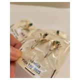 Set of 3 Colombian Rough Emerald Sterling Silver Brooches