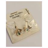 Set of 3 Colombian Rough Emerald Sterling Silver Brooches