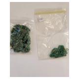 Set of 2 Emerald Beaded Necklaces with Gold-Tone Clasps