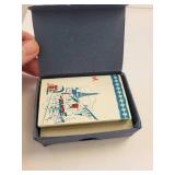 Vintage Small Sterling over Cobalt Glass French Perfume Bottle with Metal Filigree and Funnel in Original Box