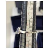 Set of 3 Stauer Sterling Silver Tanzanite and CZ Rings with Boxes