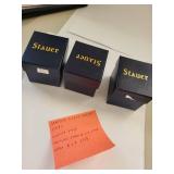 Set of 3 Stauer Sterling Silver Rings: Opal, Garnet, and Synthetic Ruby with CZ