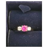 Set of 3 Stauer Sterling Silver Rings: Opal, Garnet, and Synthetic Ruby with CZ