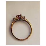 Set of 3 Stauer Sterling Silver Rings: Opal, Garnet, and Synthetic Ruby with CZ