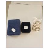 Sterling Silver Jewelry Set: Earrings, Ring (Size 8), and Twisted Necklace