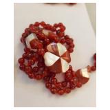 Set of 4 Garnet and Carnelian Beaded Necklaces