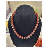 Set of 4 Garnet and Carnelian Beaded Necklaces
