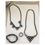 Collection of Hematite Necklaces and Jewelry Assortment