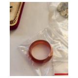 Collection of Vintage Agate, Shell Cameo, Dinosaur Bone Pendant, Mother of Pearl, and Carnelian Jewelry Brooches and Pendants