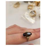 Collection of Gold Plated and Electroplate Fashion Rings with Gemstones and Cubic Zirconia