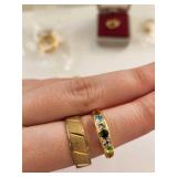Collection of Gold Plated and Electroplate Fashion Rings with Gemstones and Cubic Zirconia