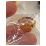 Collection of Gold Plated and Electroplate Fashion Rings with Gemstones and Cubic Zirconia