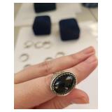 Collection of 12 Silver Plated Cubic Zirconia Rings with Assorted Stone Designs