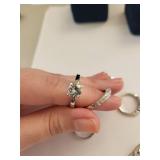 Collection of 12 Silver Plated Cubic Zirconia Rings with Assorted Stone Designs