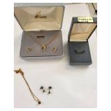 Gold Filled and Gold Plated Jewelry Set with Natural Emeralds - Necklace, Earrings, and Ring