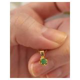 Gold Filled and Gold Plated Jewelry Set with Natural Emeralds - Necklace, Earrings, and Ring