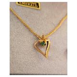 Gold Filled and Gold Plated Jewelry Set with Natural Emeralds - Necklace, Earrings, and Ring